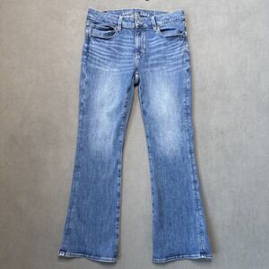 American Eagle Jeans Womens 8 Short Blue Kick Boot Mid Rise Next Level Stretch‎